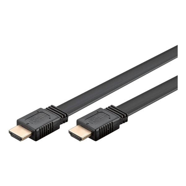 goobay Flachkabel mit Ethernet High-Speed-HDMI schwarz 2 m