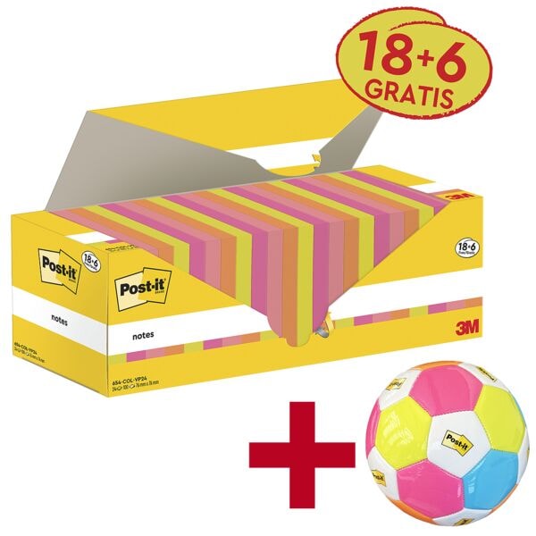 Post-it Notes 18 + 6 Vorteilspack Haftnotizblöcke&nbsp;»Notes« 76 x 76 mm inkl. Fußball »Post-it&reg; u