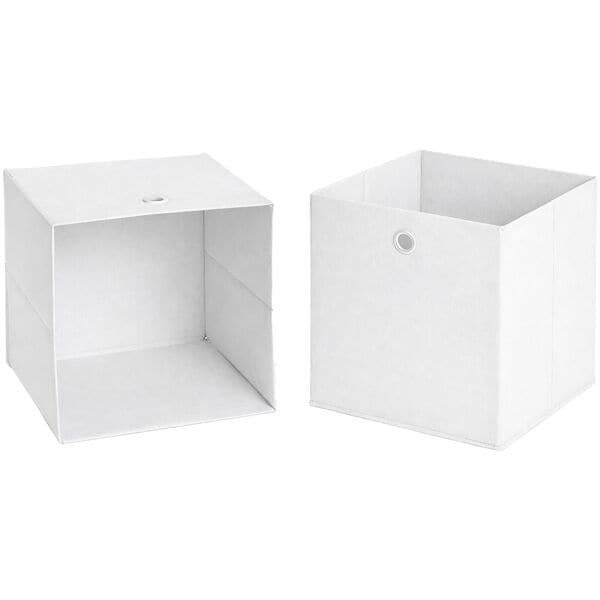 Möbelpartner 2er-Set Faltboxen Weiß, 32x32x32 cm