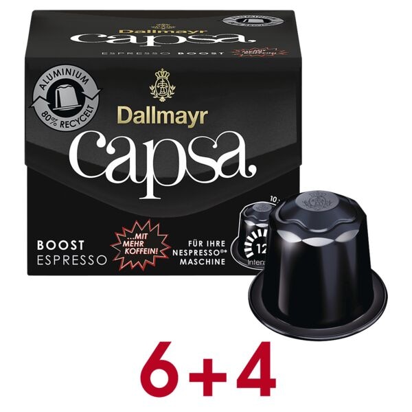 Dallmayr 6+4 Aktion: 10x Kaffeekapseln »capsa Espresso Boost« 10 Stück
