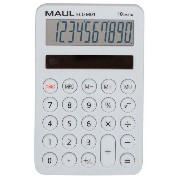 MAUL Taschenrechner »ECO MD 1« weiß weiß, 7.6x1.2x12 cm