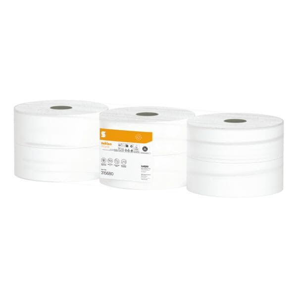 satino comfort Toilettenpapier HiCycle 2-lagig 6 Großrollen Toilettenpapier à 1280 Blatt (=7680