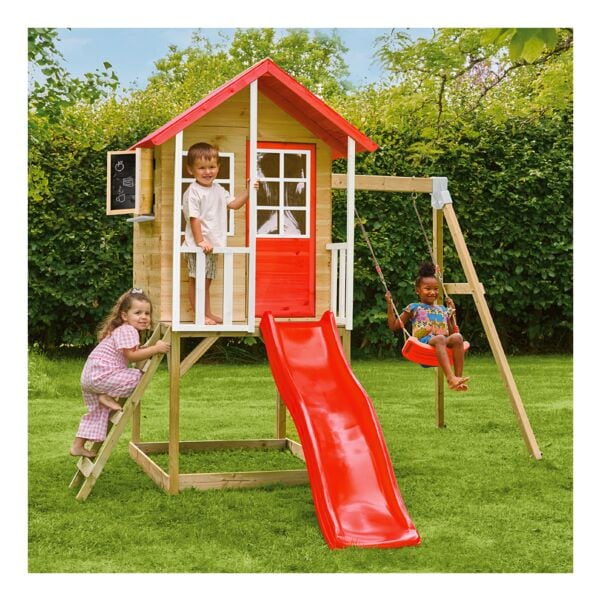 Zwerkules Spielhaus »Lolla 2« inkl. Rutsche und Schaukel, 280x224x352 cm