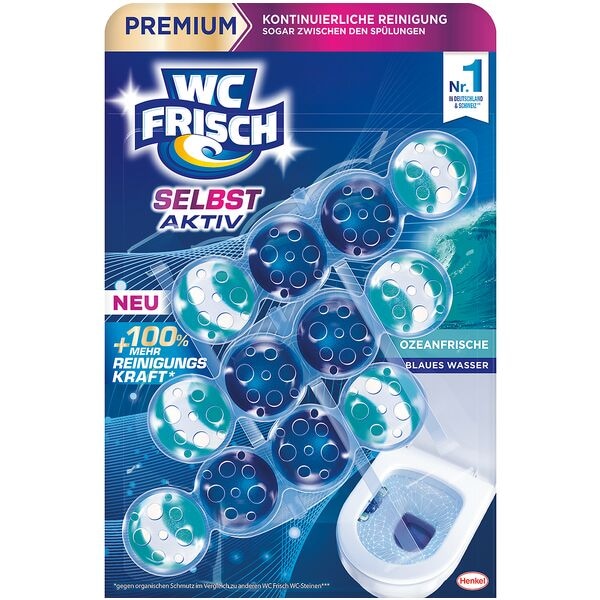 WC FRISCH WC-Duftspüler Blauspüler »Selbst Aktiv Ozeanfrische« 3x 50 g