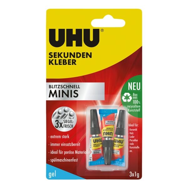 UHU Sekundenkleber »Blitzschnell Minis Gel« 3 g