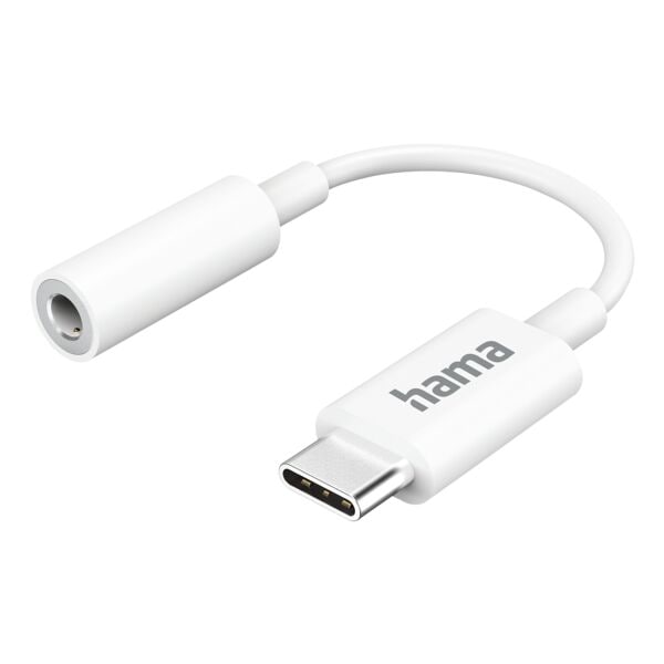 Hama Aux-Adapter USB-C / 3,5-mm-Klinke-Buchse weiß