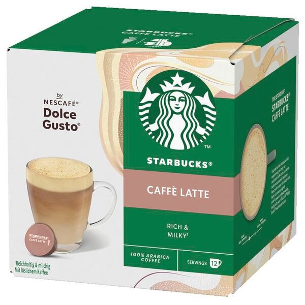 Starbucks Kaffeekapseln DOLCE GUSTO&reg; STARBUCKS&reg; Caffé Latte Rich & Milky 12 Portionen