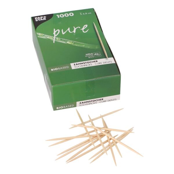 Papstar Zahnstocher»pure« rund 1.000 Stück braun