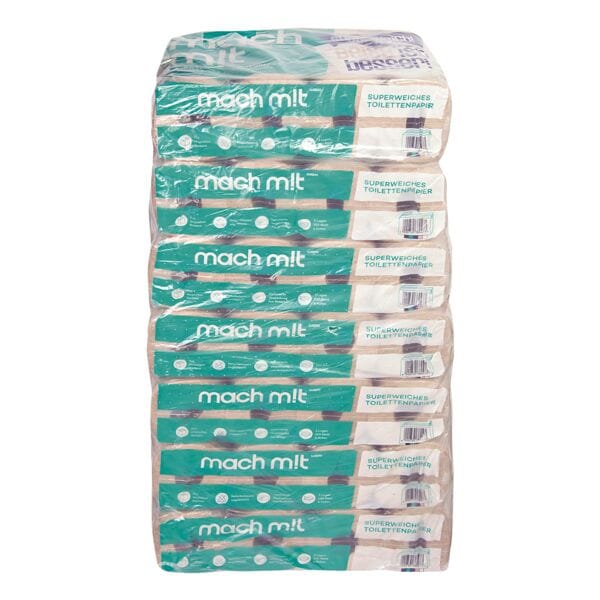 wepa Mach mit... Toilettenpapier 3-lagig 56 Rollen (7 Pack à 8 Rollen) beige