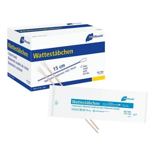 Meditrade Wattestäbchen »klein« holz 5 cm 200 Stück