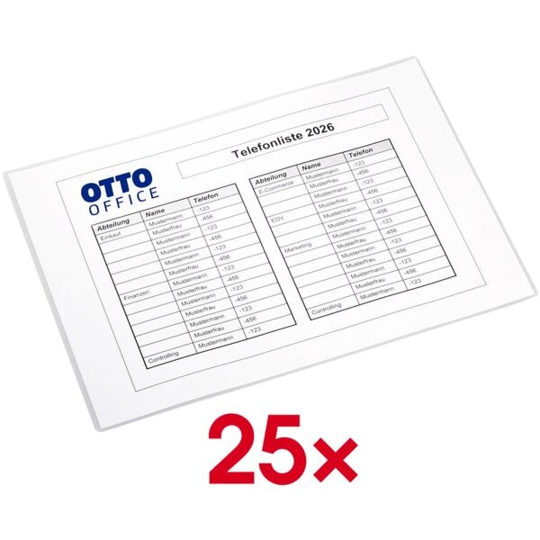 OTTO Office Laminierfolien A4 25 Stück 125 mic »antistatisch« transparent, 21.6x30.3 cm