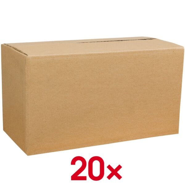 Quali Well Versandkartons 27,0/13,0/14,5 cm - 20 Stück braun, 27.6x15.9x13.6 cm