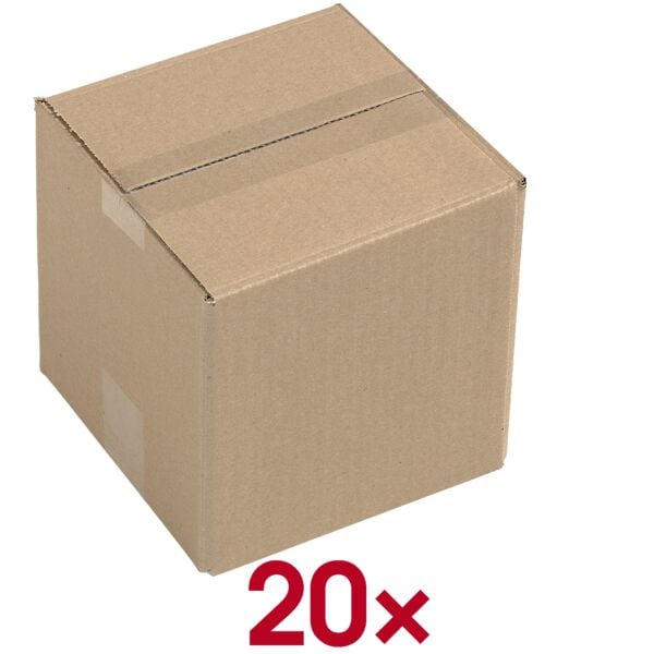 Quali Well Versandkartons 15,0/15,0/15,0 cm - 20 Stück braun, 15.6x16.2x15.6 cm