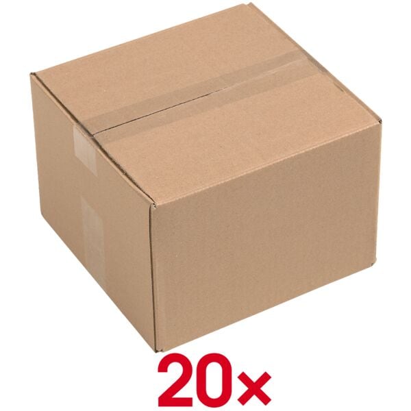 Quali Well Versandkartons 20,0/20,0/14,0 cm - 20 Stück braun, 20.6x14.6x20.6 cm