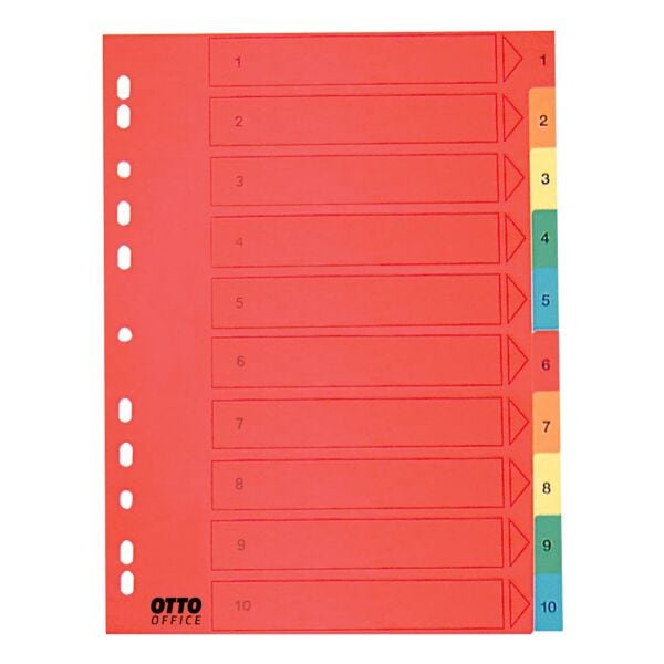 Kartonregister 1-10 A4 farbig