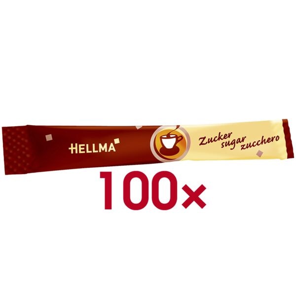Hellma Zuckersticks Feinzucker 100 Portionen rot