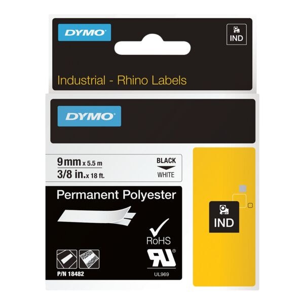 Dymo Hochleistungs-Beschriftungsband »18482« 9 mm x 5,5 m schwarz, 0.9 cm