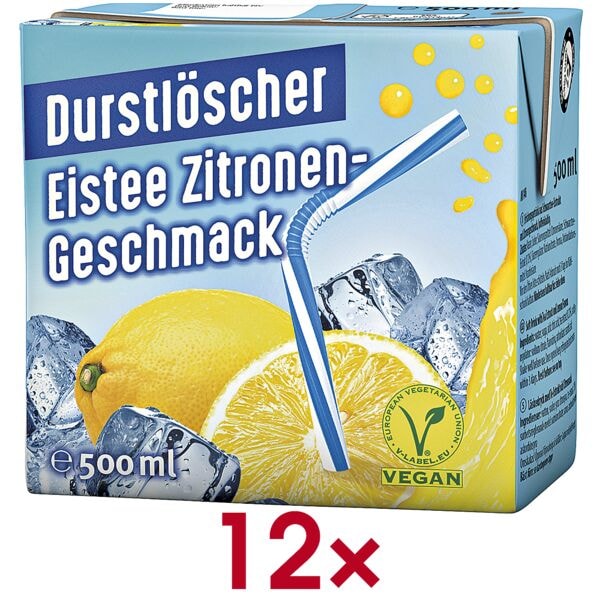 Durstlöscher Eistee »Zitrone« 12 Stück gelb