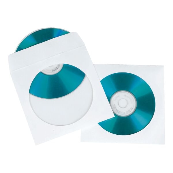CD/DVD/Blu-ray-Papierhüllen - 100 Stück weiß