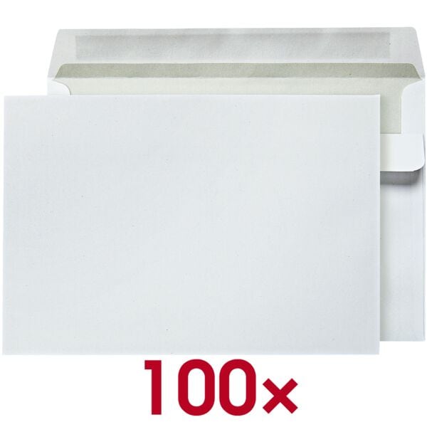 OTTO Office Briefumschläge C6 ohne Fenster mit Selbstklebung - 100 Stück weiß, 16.2x11.4 cm