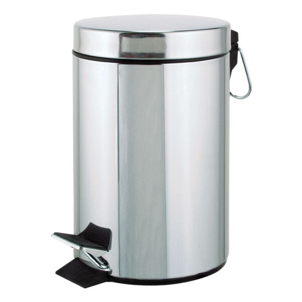 OTTO Office Kosmetikeimer 3 Liter glänzend Treteimer silber, 26.5 cm