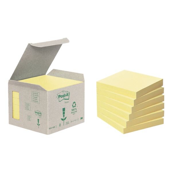 Post-it Notes (Recycle) Haftnotizblock »Recycling Notes 654« 76 x 76 mm, 6 Stück