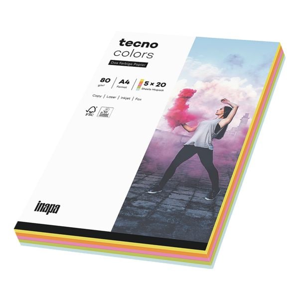Multifunktionales Druckerpapier »Rainbow / tecno Colors« im Pastellfarben-Mix