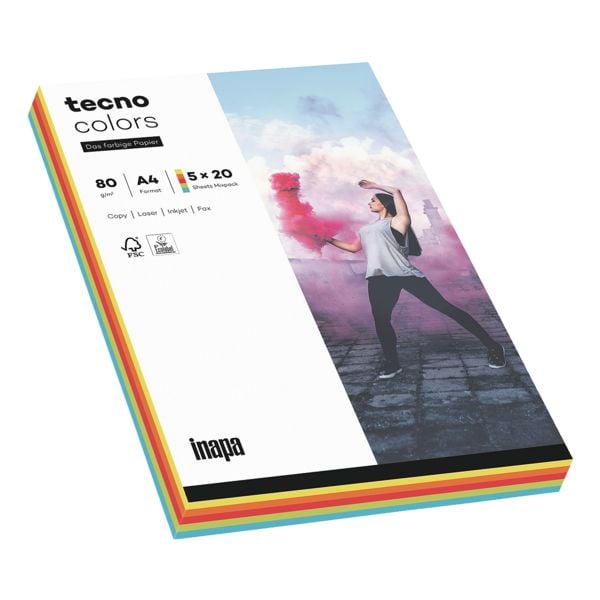 Multifunktionales Druckerpapier im »Rainbow / tecno Colors« Intensivfarben-Mix