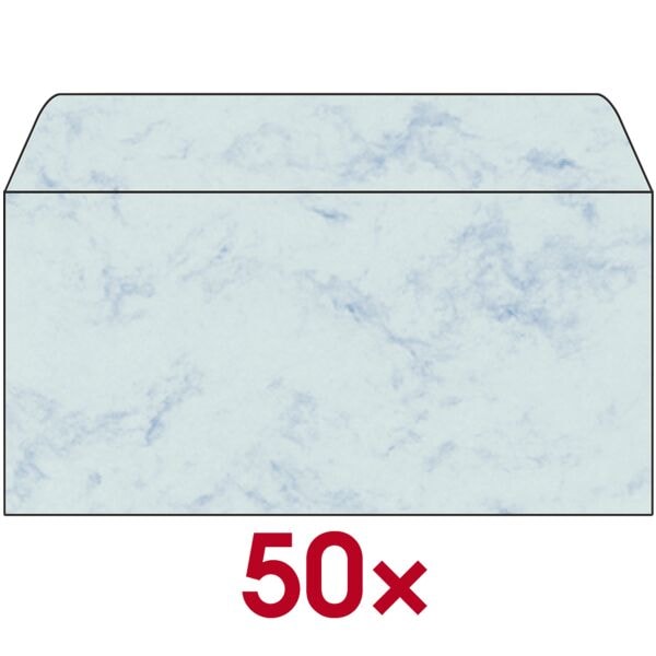 Sigel Farbige Briefumschläge »DU170, DU171, DU172, DU173« DL ohne Fenster mit Nasskleb blau, 22x11 cm