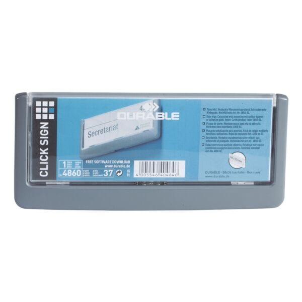 Durable 4860 Türschild »Click Sign« 149 x 53 mm grau, 14.9x5.25 cm