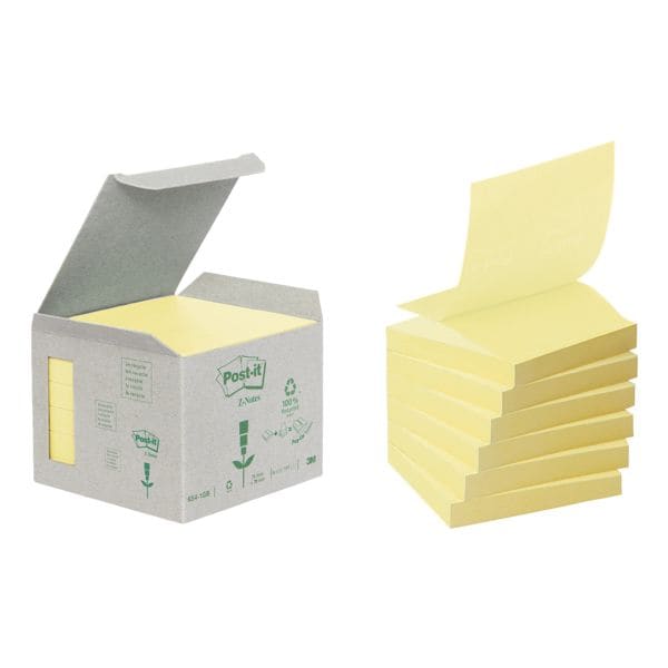 Post-it Notes (Recycle) Haftnotizblock »Recycling Z-Notes« 76 x 76 mm, 6 Stück