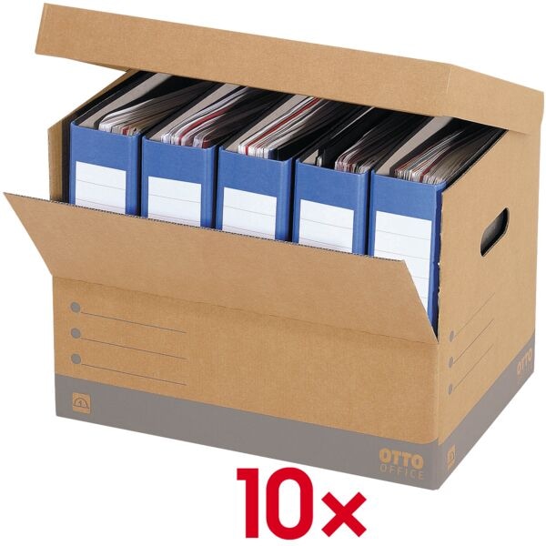 Otto Office Budget Ordner-Container - 10 Stück Braun, 43x32x30 Cm