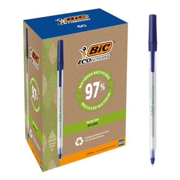 Bic 60er-Pack Kugelschreiber »Round Stic« Blau