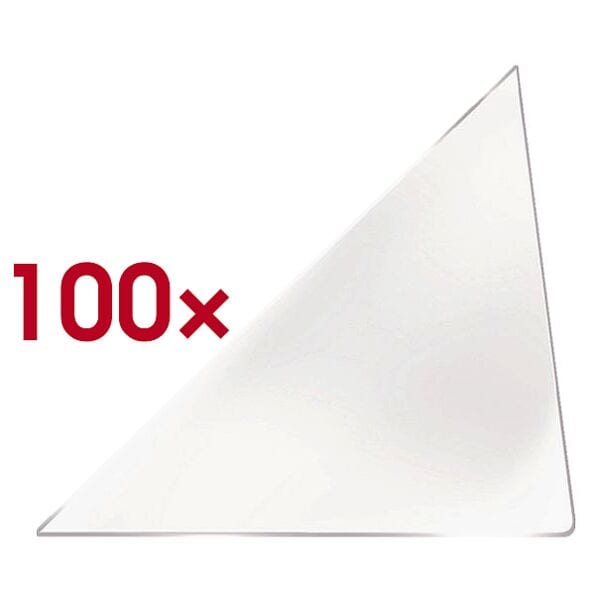 Probeco 100 Selbstklebende Dreieckstaschen 175x175 mm transparent, 17.5x17.5 cm