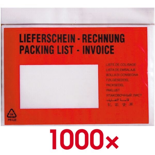 OTTO Office Dokumenten- & Lieferscheintaschen mit Aufdruck C6 1000 Stück, 16.2x11.4 cm