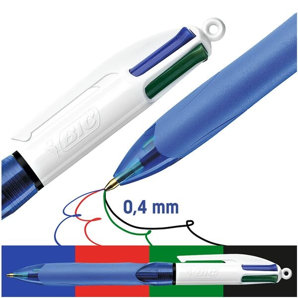 4-Farb-Kugelschreiber »4 Colours Grip« Schreibfarben: blau / schwarz / rot / grü