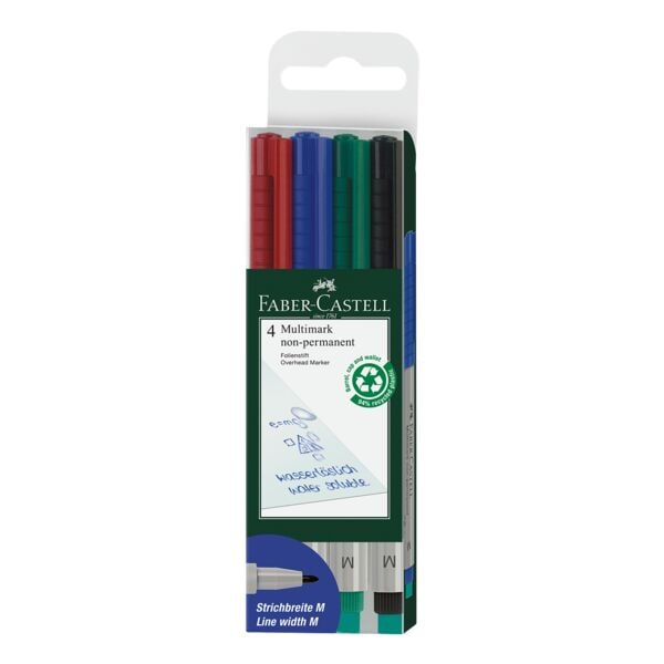 Faber-Castell 4er-Pack Universalstifte »Multimark 1526 M non-Permanent« - Kunststoff