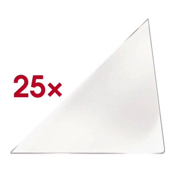Probeco 25 Selbstklebende Dreieckstaschen 175x175 mm transparent, 17.5x17.5 cm